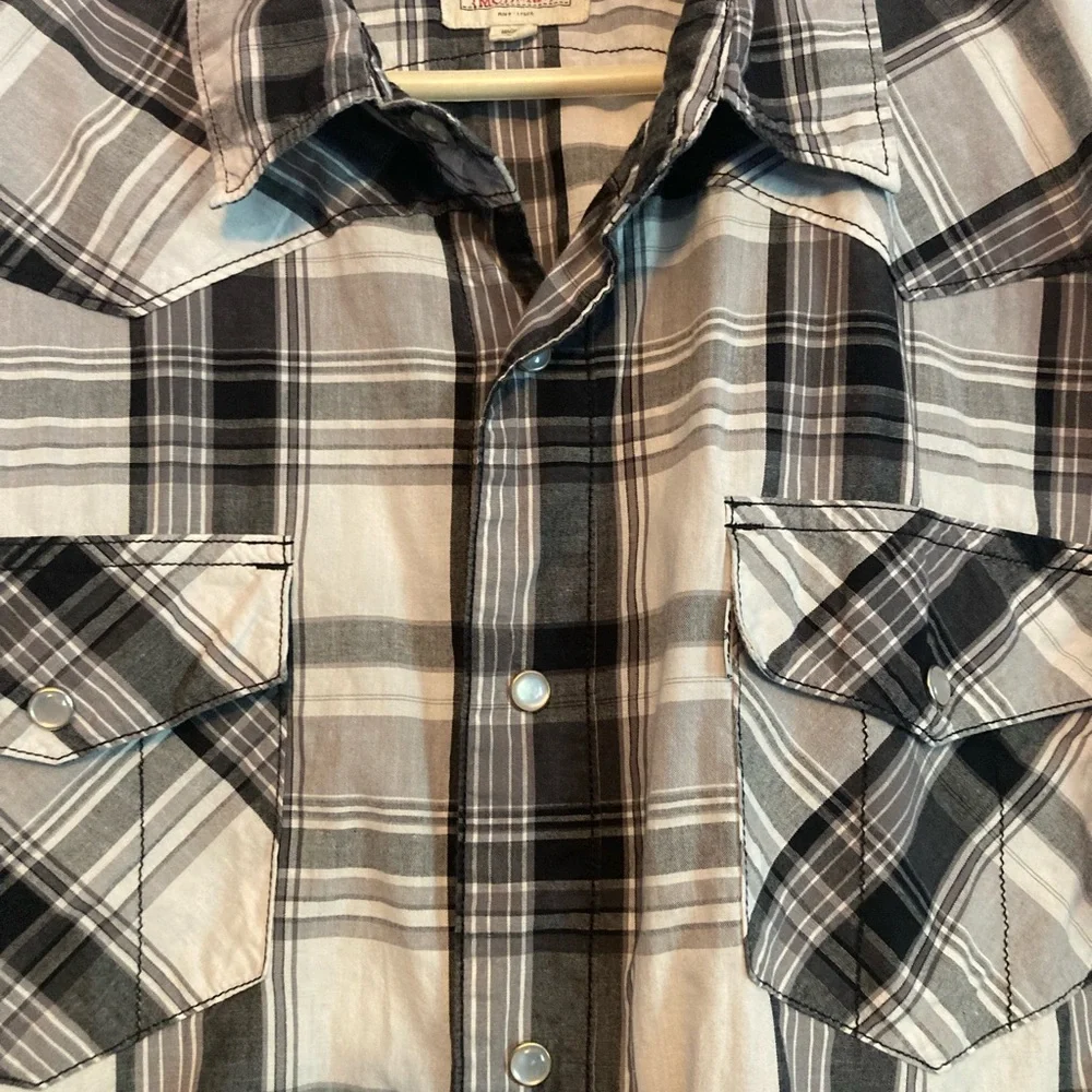 Levi's SZ XL black and gray Western style short sleeve Button Down Shirt